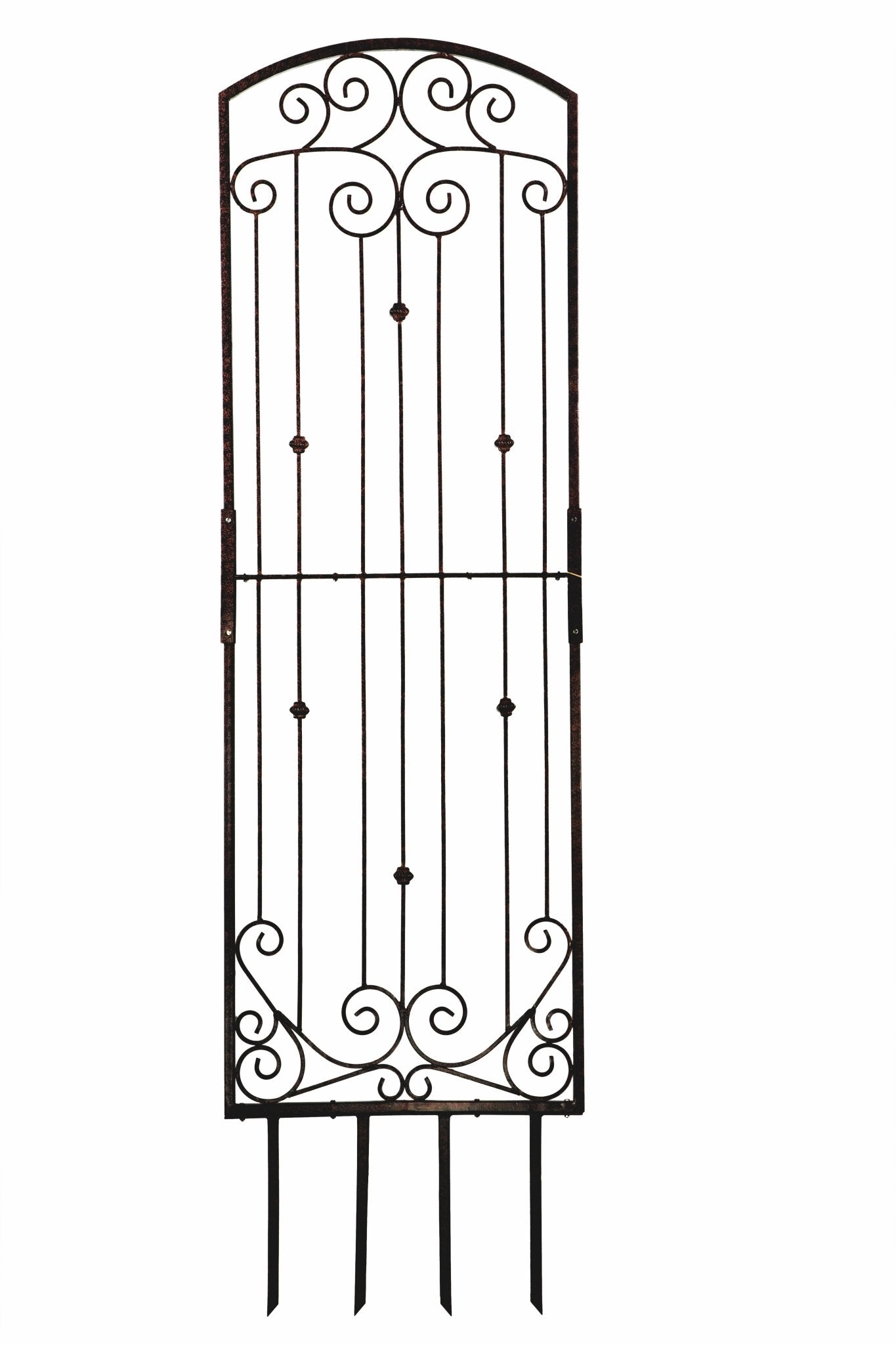 H Potter 8 Foot Black Wrought Iron Garden Trellis Metal Wall Screen with Wall Mounting Brackets