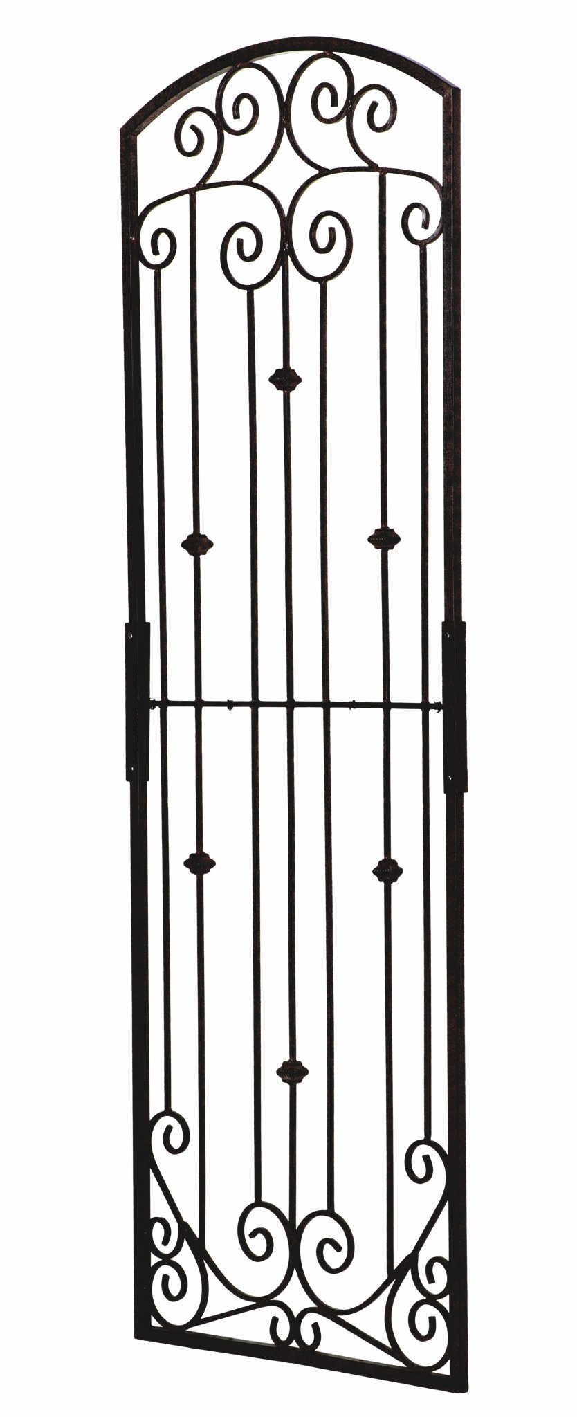 H Potter - Set of 3 - 8 Foot Black Wrought Iron Garden Trellis Metal Wall Screen with Wall Mounting Brackets