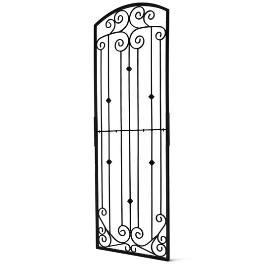 H Potter 8 Foot Wrought Iron Garden Trellis Metal Wall Screen Black