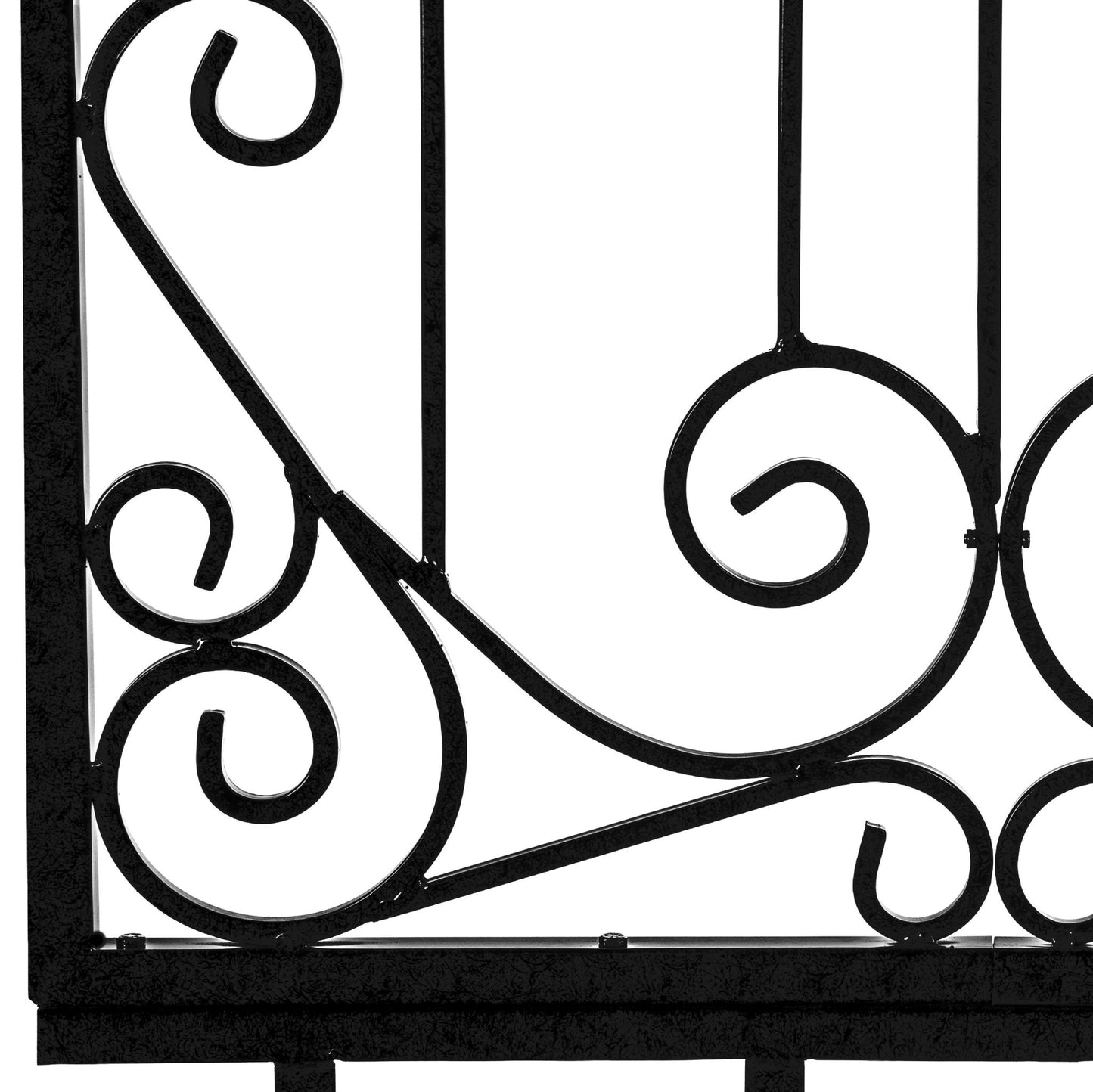 H Potter 8 Foot Wrought Iron Garden Trellis Metal Wall Screen Black