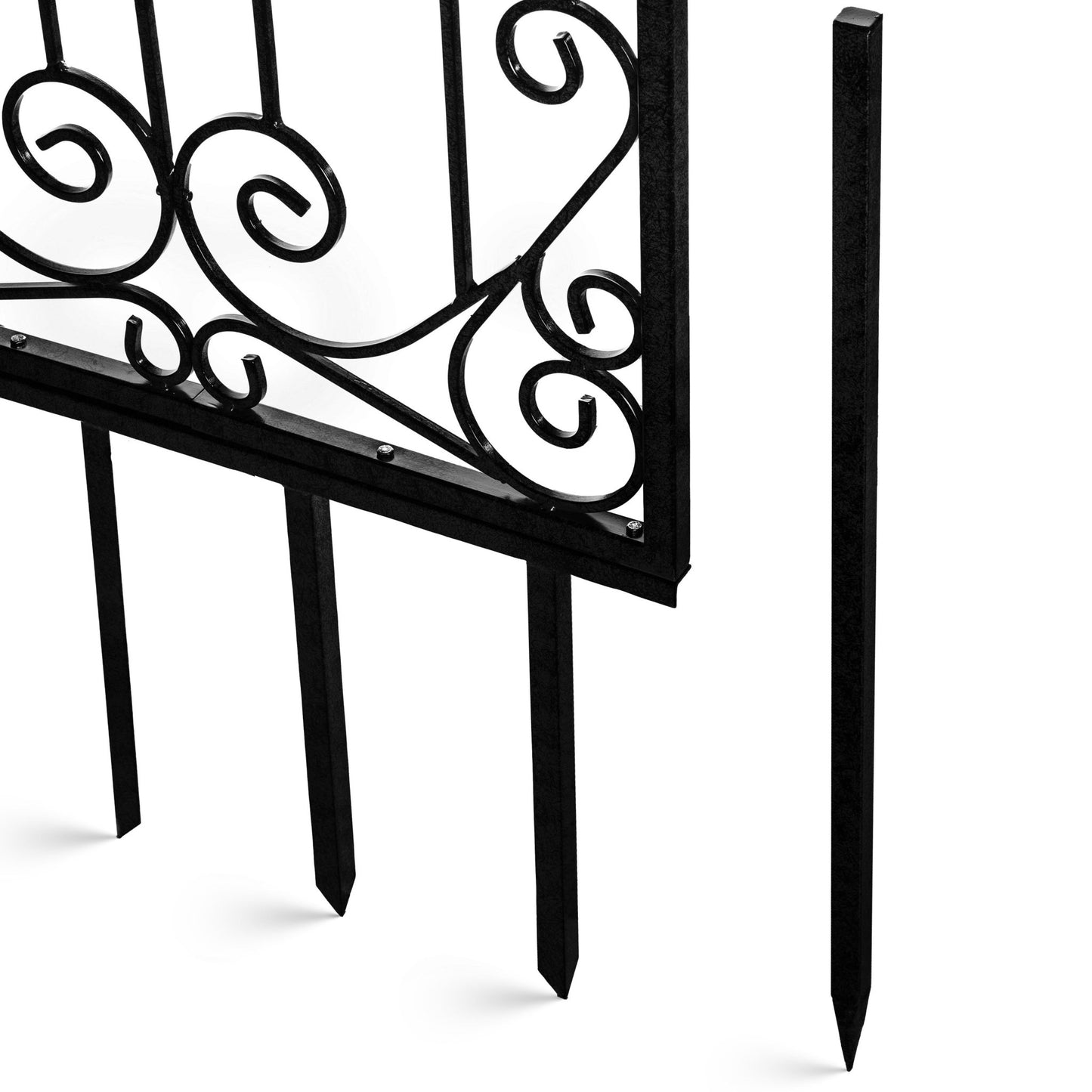 H Potter 8 Foot Wrought Iron Garden Trellis Metal Wall Screen Black
