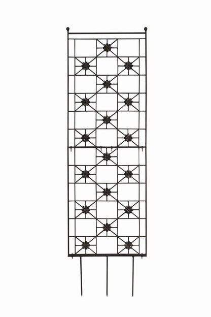H Potter 5.5 Foot Tall Garden Flower Trellis Wrought Iron Patio Wall Decor Black Backyard Landscape Architectural Yard Art