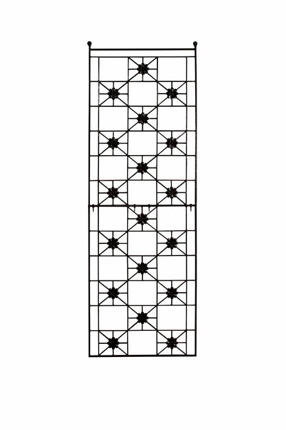 H Potter 5.5 Foot Tall Garden Flower Trellis Wrought Iron Patio Wall Decor Black Backyard Landscape Architectural Yard Art
