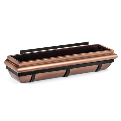 36-Inch Antique Copper Window Box with Metal Frame