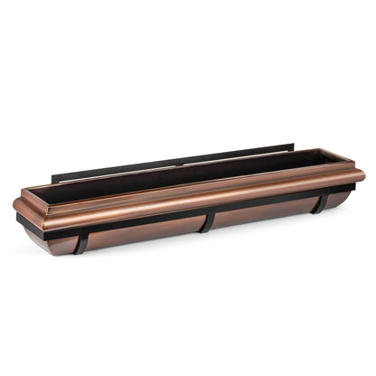 48-Inch Antique Copper Window Box with Metal Frame