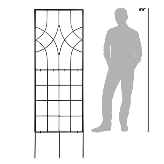 H Potter Garden Trellis Large Black Geometric Wrought Iron Indoor Outdoor Wall Art