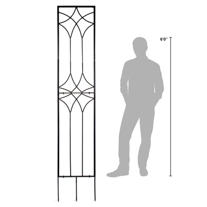 H Potter Tall Garden Trellises in Black Finish Set of 3 Metal Yard Art