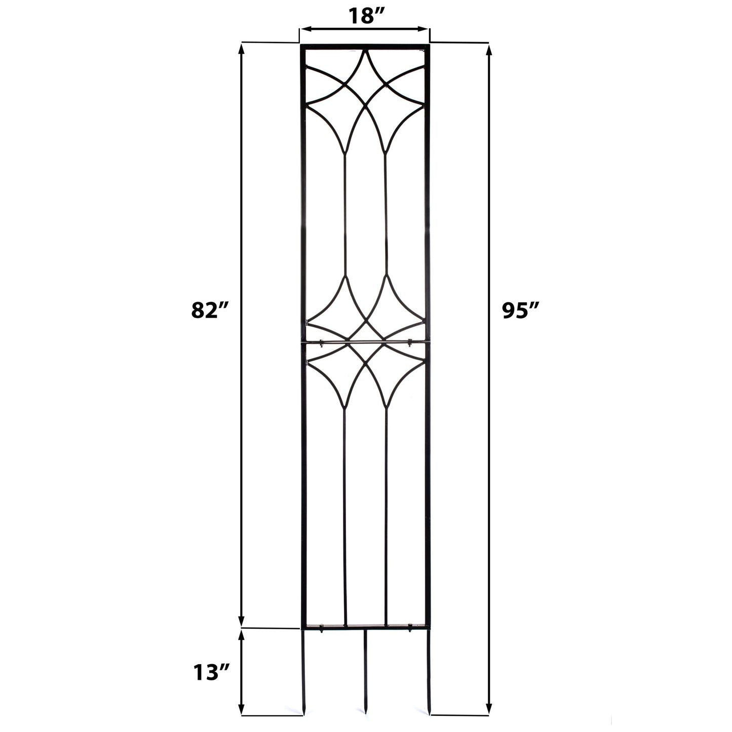 H Potter Tall Garden Trellises in Black Finish Set of 3 Metal Yard Art