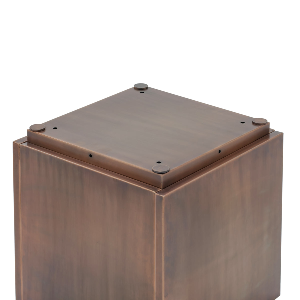 H Potter Ashbury 20" Square Antique Copper Planter with Drip Tray