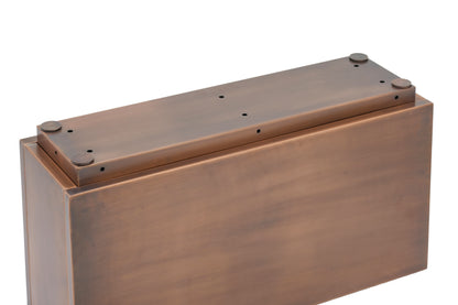 H Potter Ashbury Rectangular Antique Copper Planter – 32" Metal Planter with Drip Tray