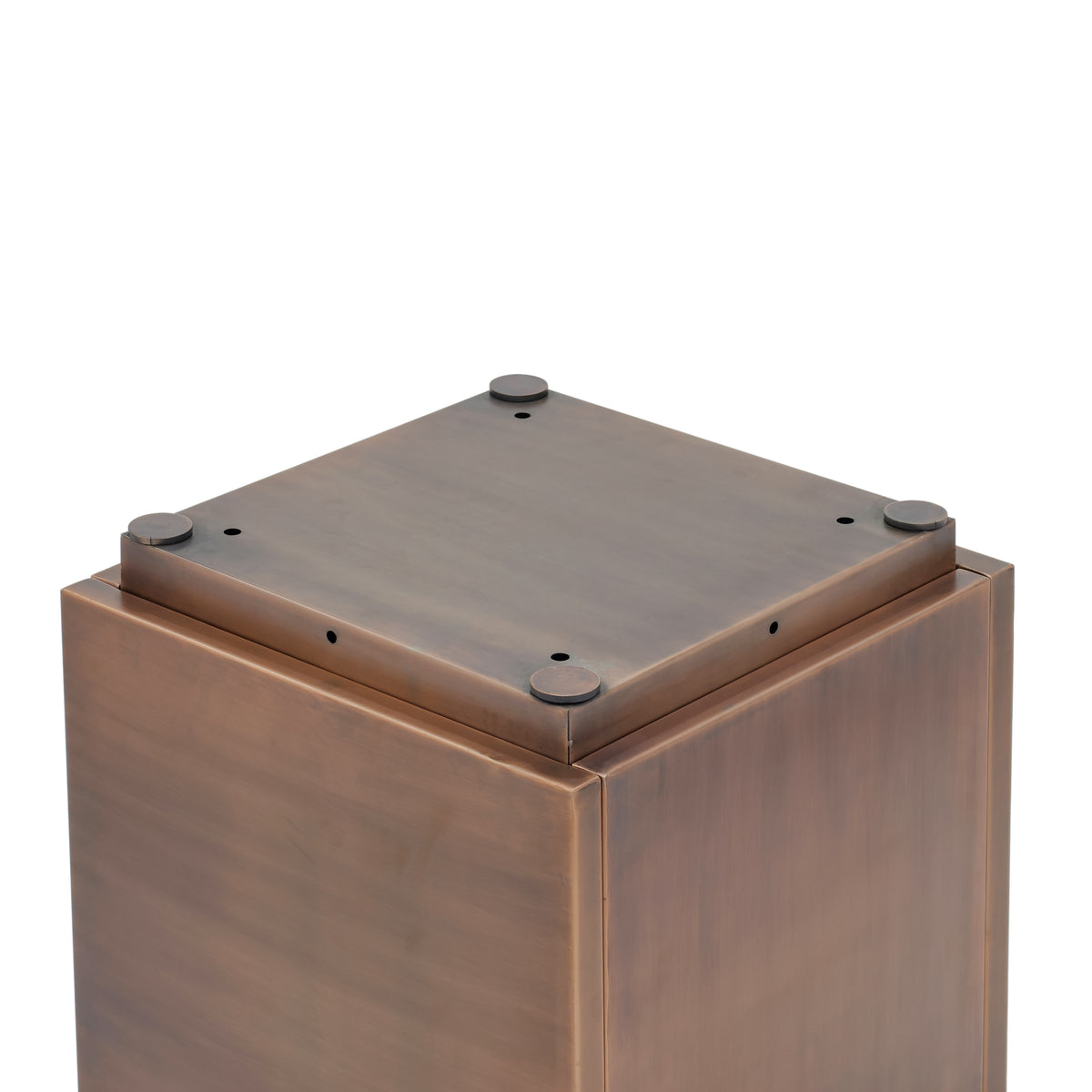 H Potter Ashbury 17" Square Antique Copper Planter with Drip Tray