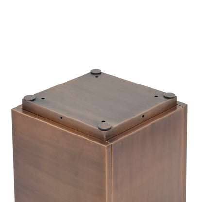 H Potter Ashbury 17" Square Antique Copper Planter with Drip Tray