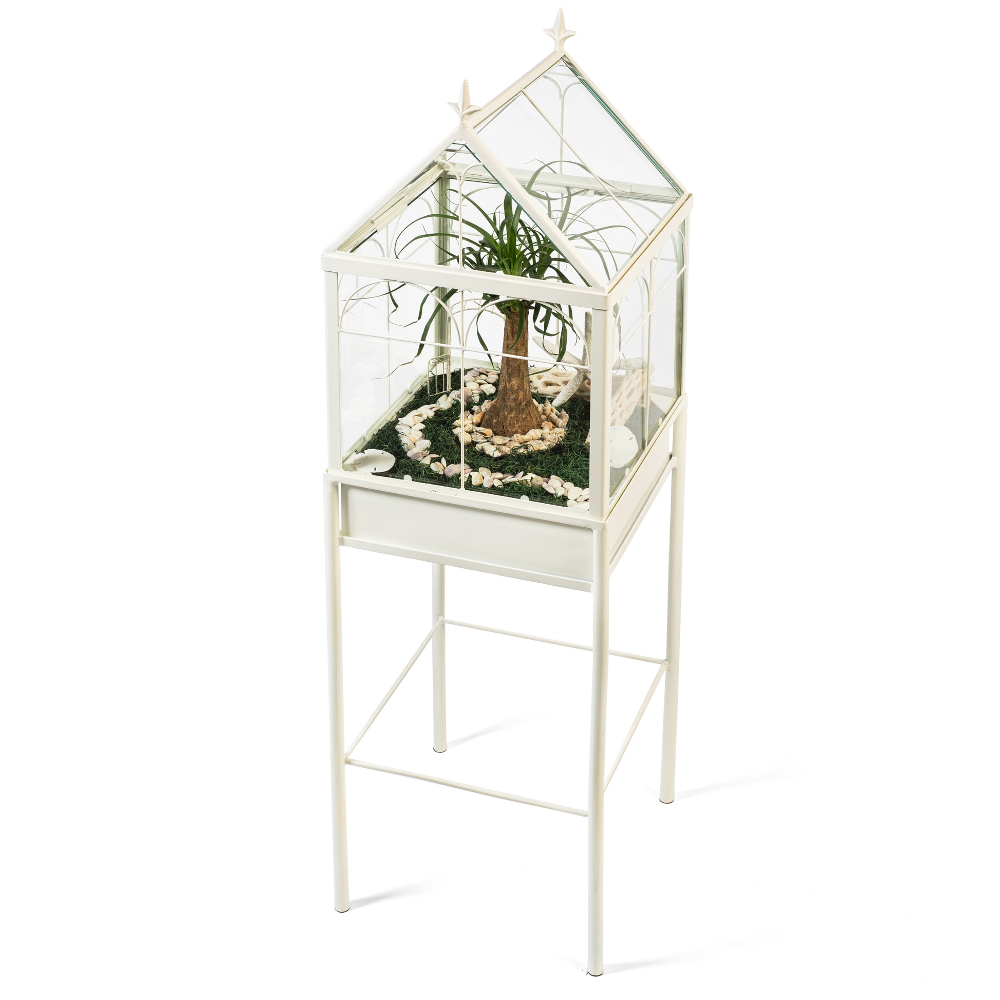 H Potter Square Freestanding Wardian Case Terrarium - Glass Plant Container - Tall Orchids Christmas Valentine Mothers Day