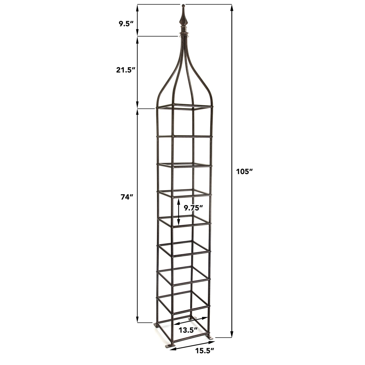 H Potter Garden Obelisk Trellis for Climbing Plants Metal Landscape Structure GAR665