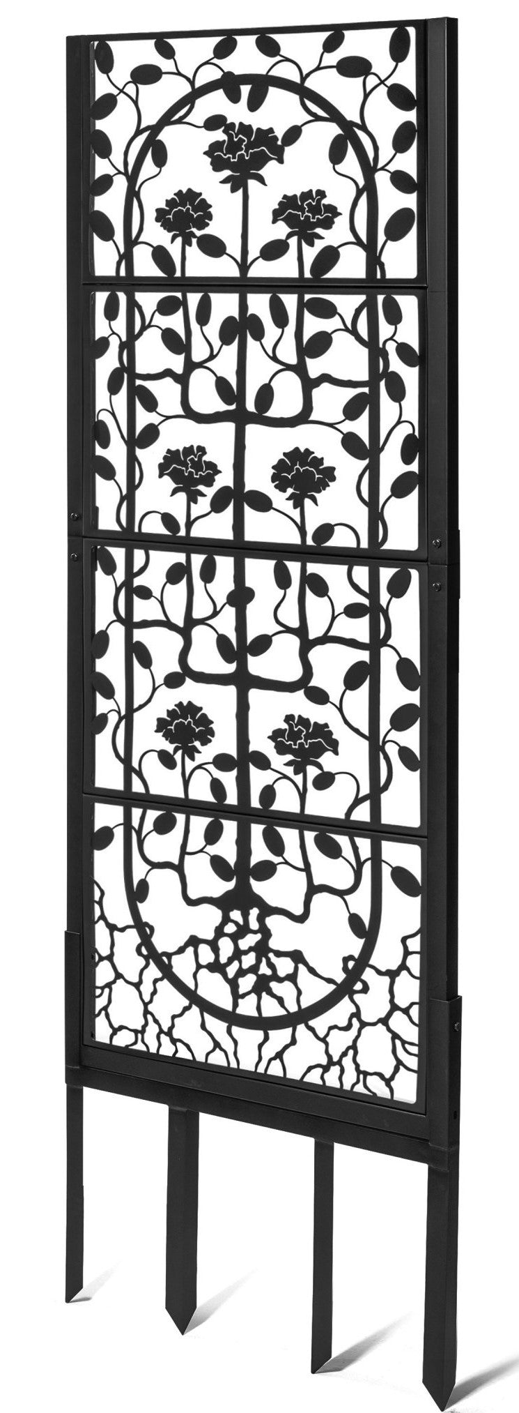 H Potter Garden Trellis - Black Finish - Outdoor Privacy Screen for Climbing Plants Backyard Landscape Architectural Yard Art