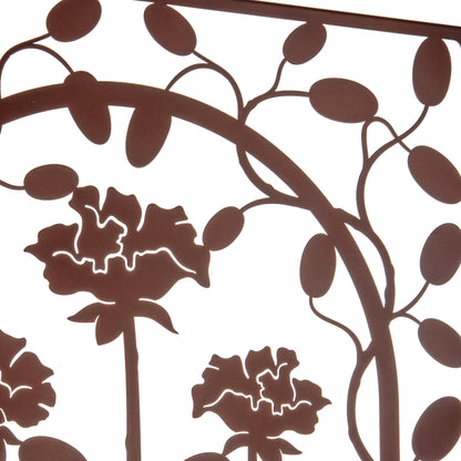 close up of laser cut roses on h potter trellis planter