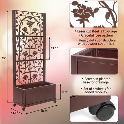 H Potter infographic, laser cut pattern, wheel, planter box