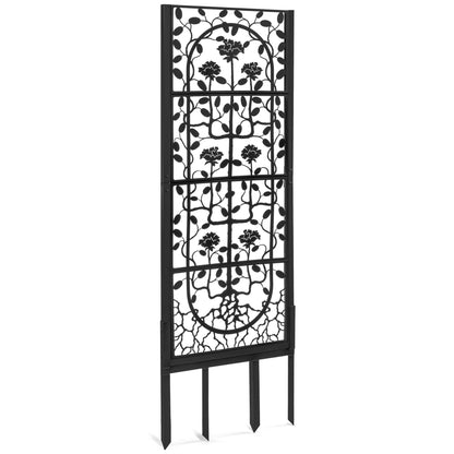 H Potter Garden Trellis - Black Finish - Outdoor Privacy Screen for Climbing Plants Backyard Landscape Architectural Yard Art