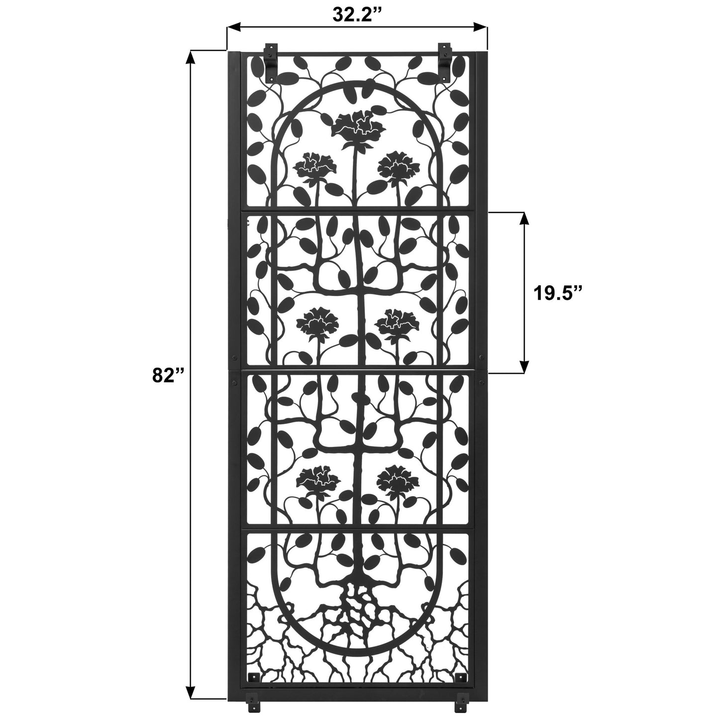 H Potter Wall Trellis Black Finish Outdoor Indoor Metal Art Panel With Mounting Brackets  Backyard Landscape Architectural