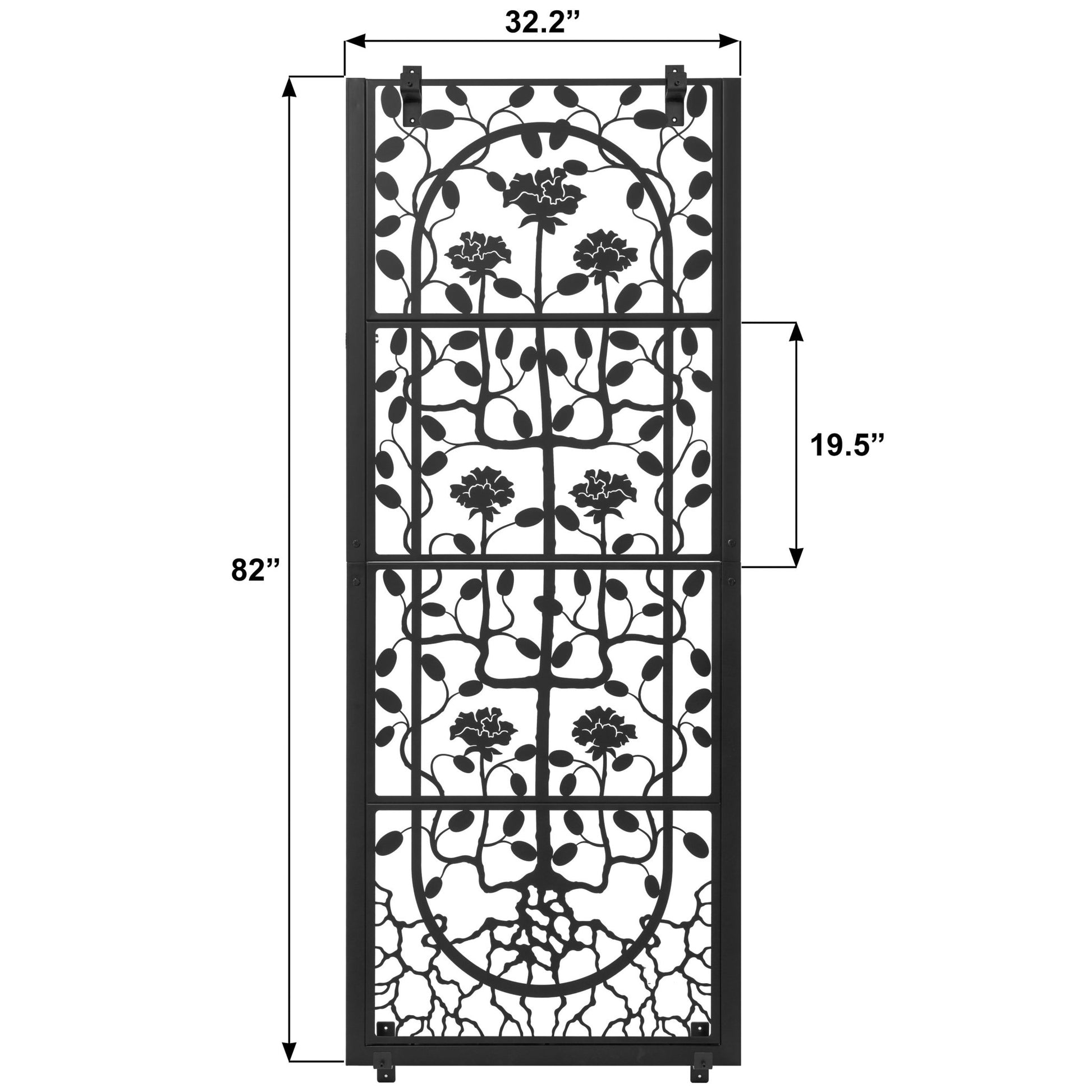 H Potter Wall Trellis Black Finish Outdoor Indoor Metal Art Panel With Mounting Brackets  Backyard Landscape Architectural