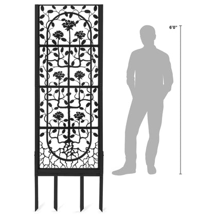 H Potter Garden Trellis - Black Finish - Outdoor Privacy Screen for Climbing Plants Backyard Landscape Architectural Yard Art