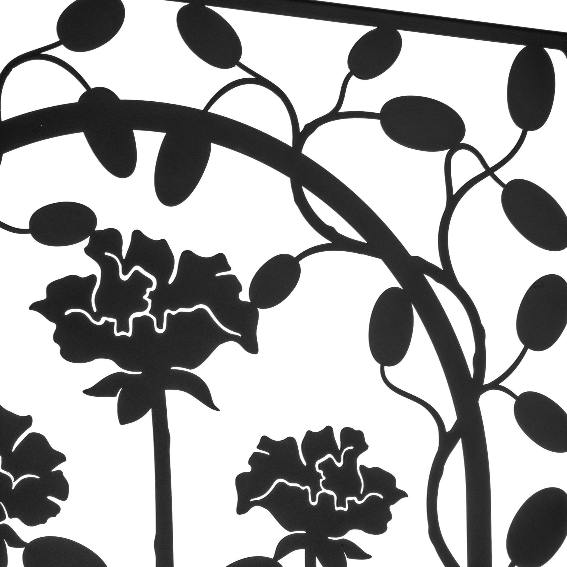 H Potter Rose Trellis Planter Privacy Screen in Black for Patio Deck Balcony