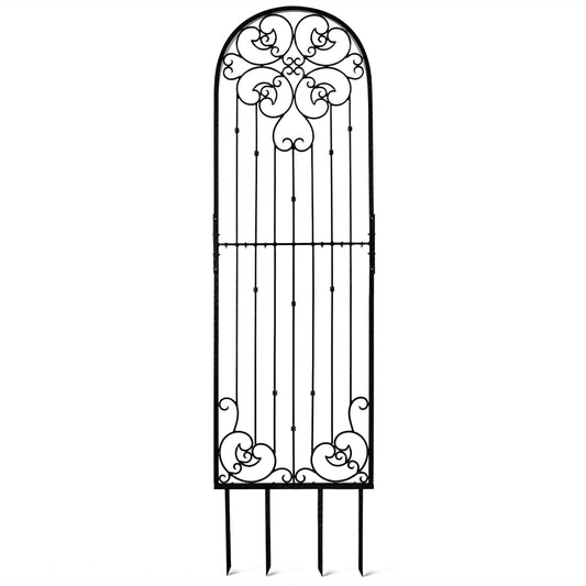 H Potter Trellis 8 ft Wrought Iron Ornamental Metal Garden Black