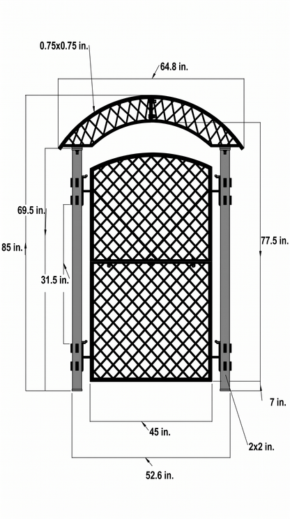 H Potter Savannah Garden Arbor – Black Iron Garden Trellis Arch