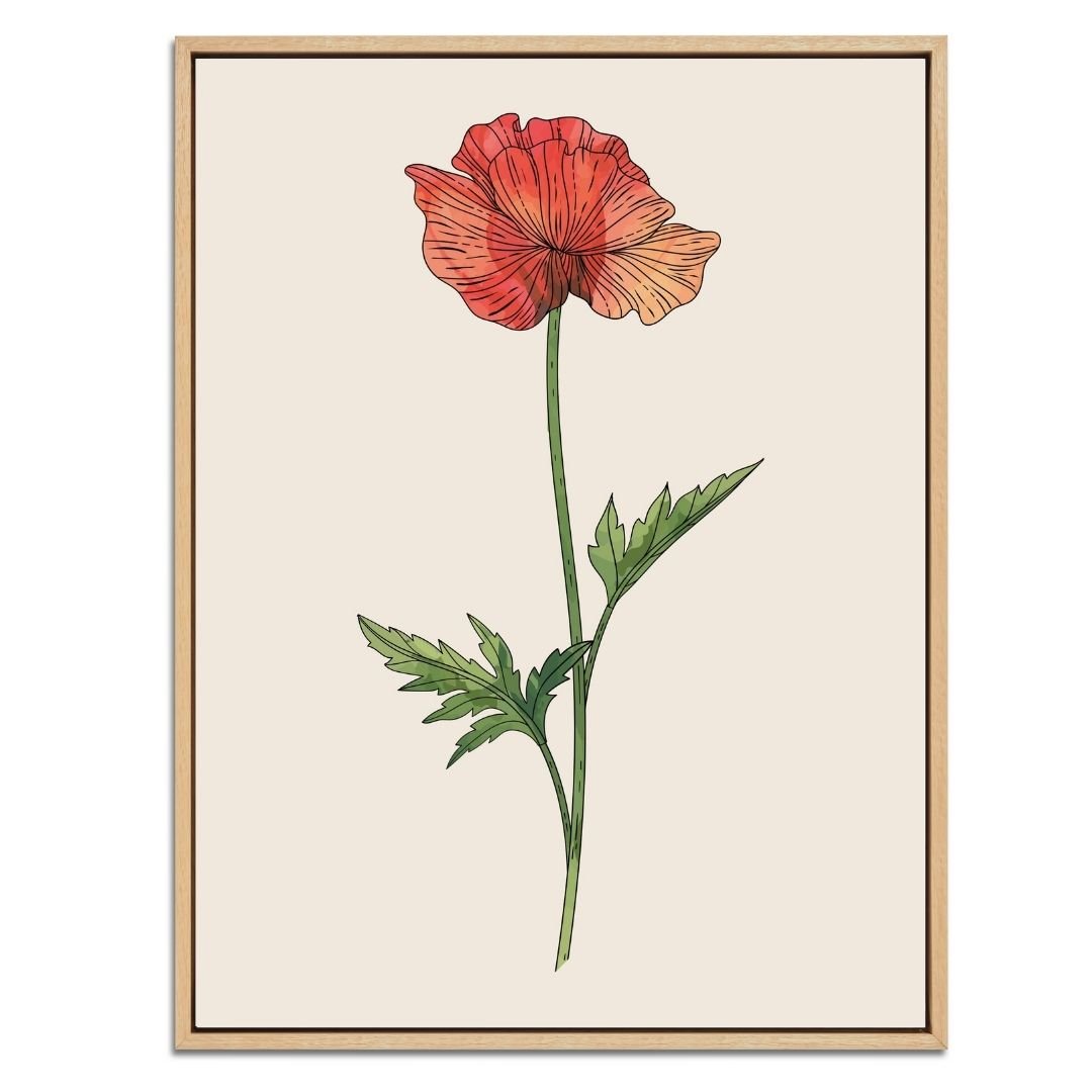 Poppy Botanical Fine Art Print by H Potter 1
