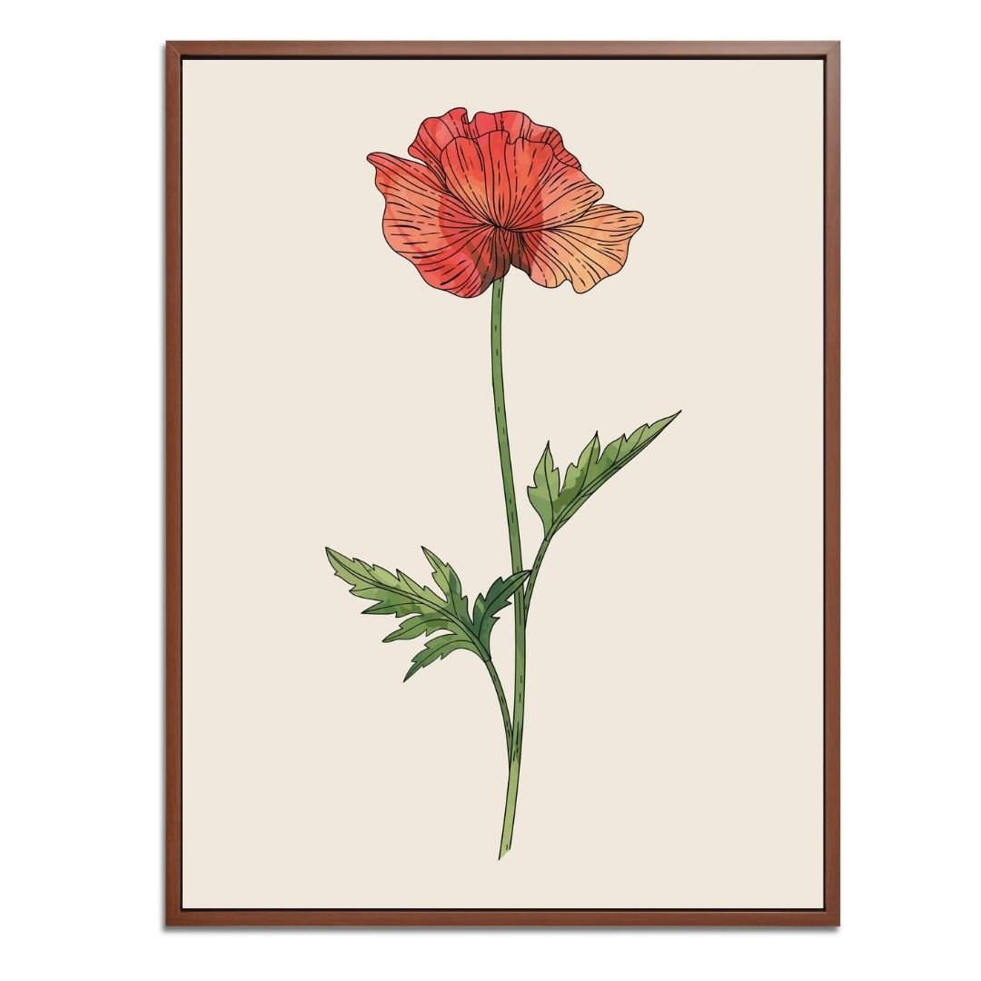 Poppy Botanical Fine Art Print by H Potter 1