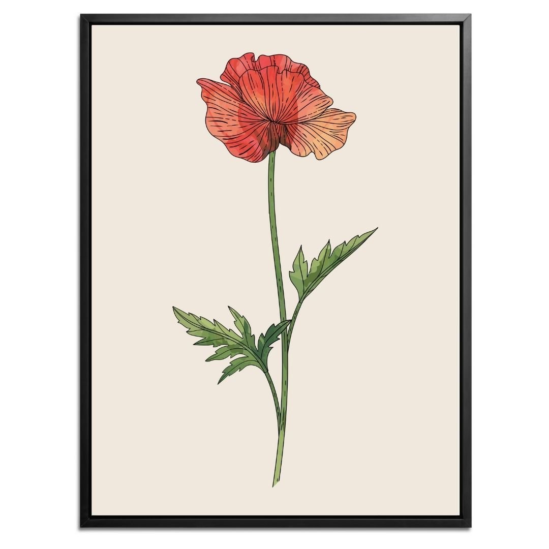 Poppy Botanical Fine Art Print by H Potter 1