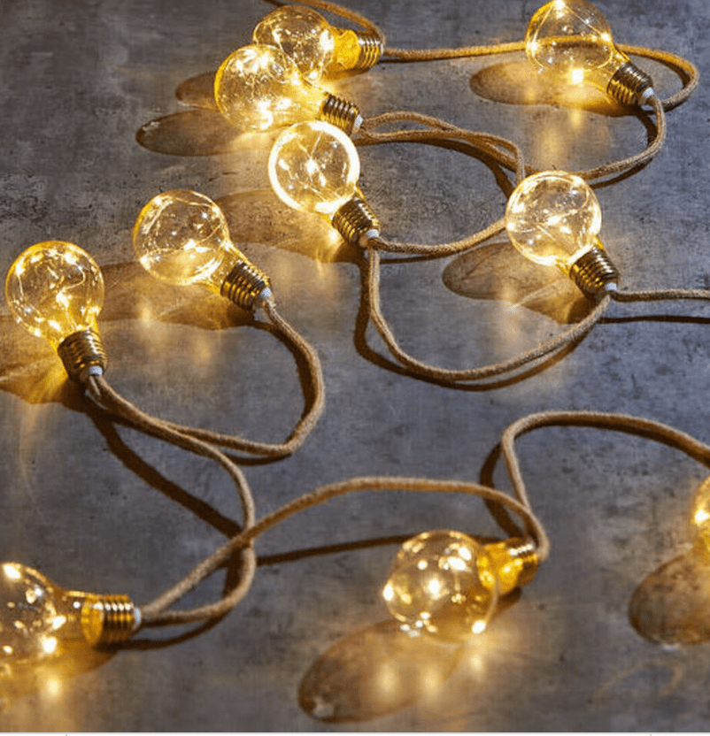 H Potter Holiday Galaxy Bulbs – Vintage Bulb String Lights with Timer - Battery Operated