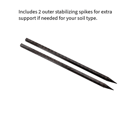 Ground spikes hardware set for H Potter metal garden trellis screen, anchoring components