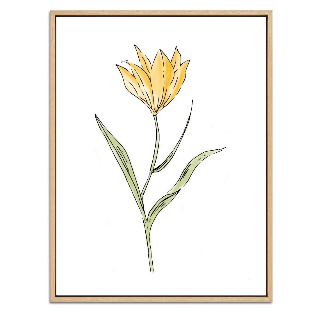 Yellow Flower Botanical Fine Art Print by H Potter