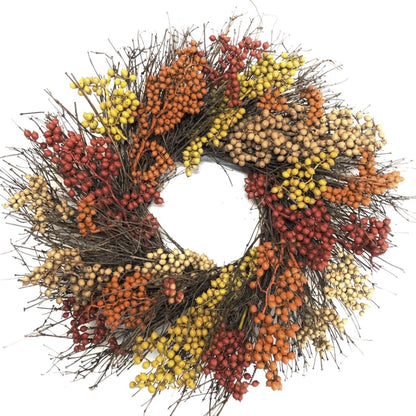 H Potter autumn ember dried wreath on white