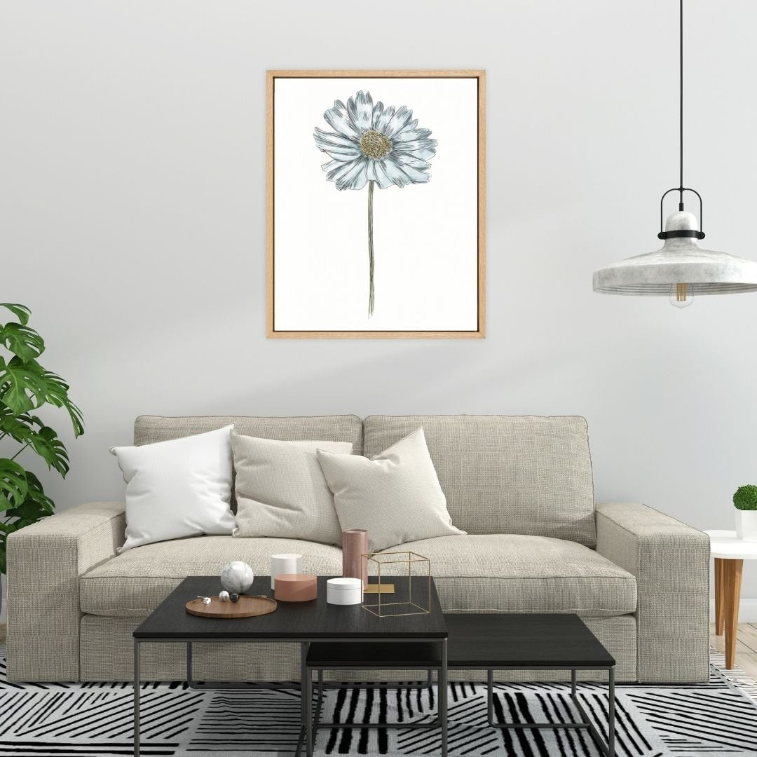Daisy Botanical Fine Art Print by H Potter Blue