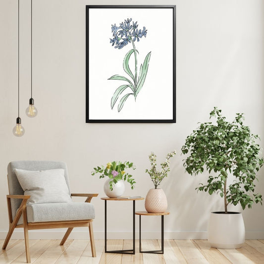 Blue Flower Botanical Fine Art Print by H Potter