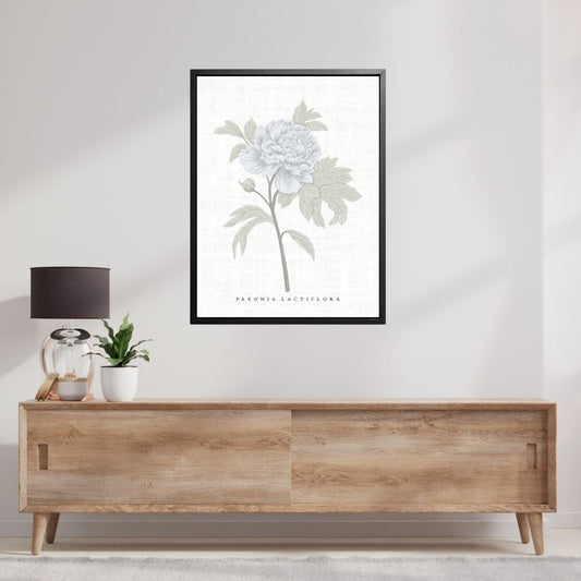 Peony Botanical Fine Art Print by H Potter Blue