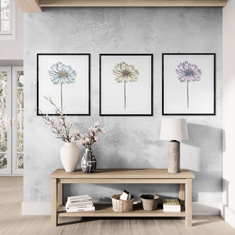 Daisy Set Botanical Fine Art Print by H Potter