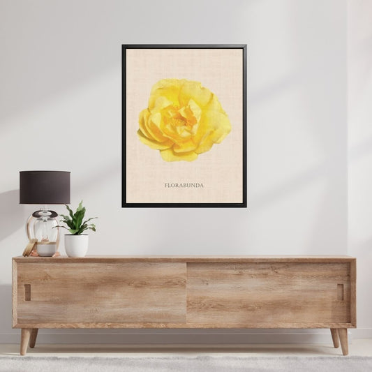 Yellow Florabunda Rose Botanical Fine Art Print by H Potter