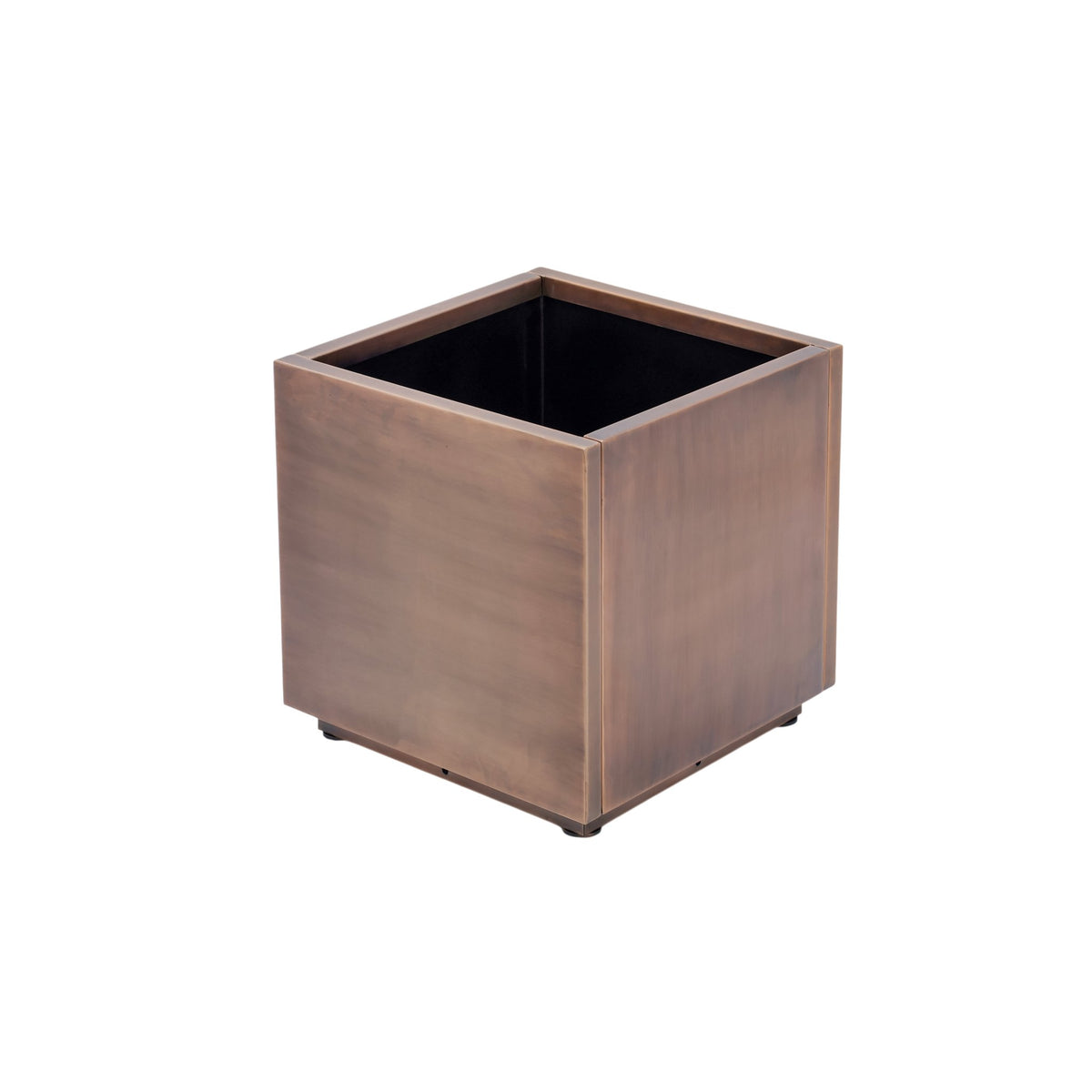 H Potter Ashbury 17" Square Antique Copper Planter with Drip Tray