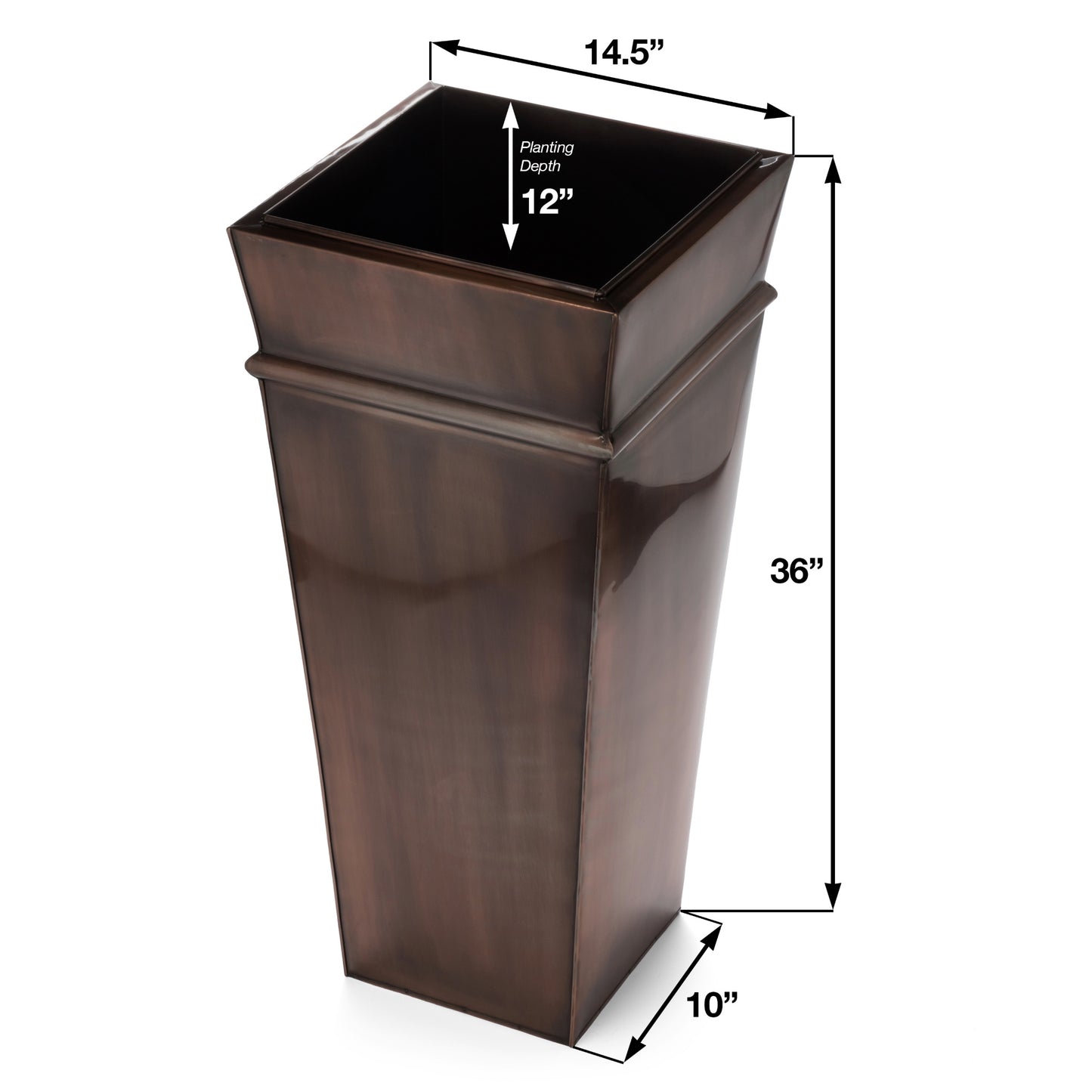 H Potter Planter Tall Antique Copper Indoor Outdoor Patio Deck Garden