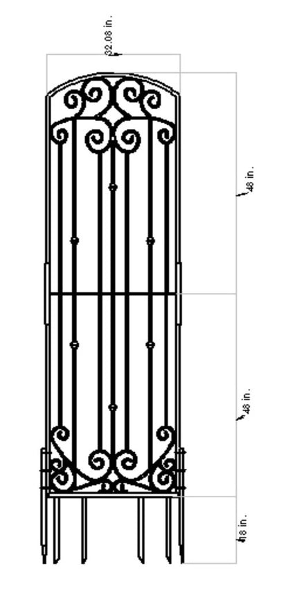 8 foot tall iron trellis H Potter heavy duty