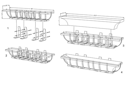 H Potter Copper Window Box with Metal Frame 48 inch