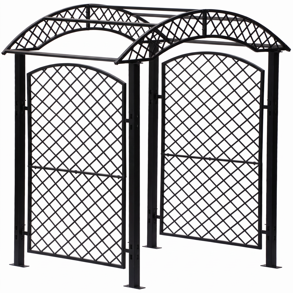 H Potter Savannah Garden Arbor – Black Iron Garden Trellis Arch