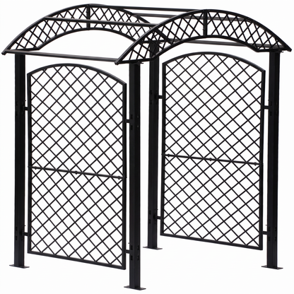 H Potter Savannah Garden Arbor Set of 2 – Black Iron Trellis Arches