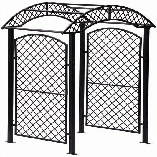 H Potter Savannah Garden Arbor Set of 2 – Black Iron Trellis Arches
