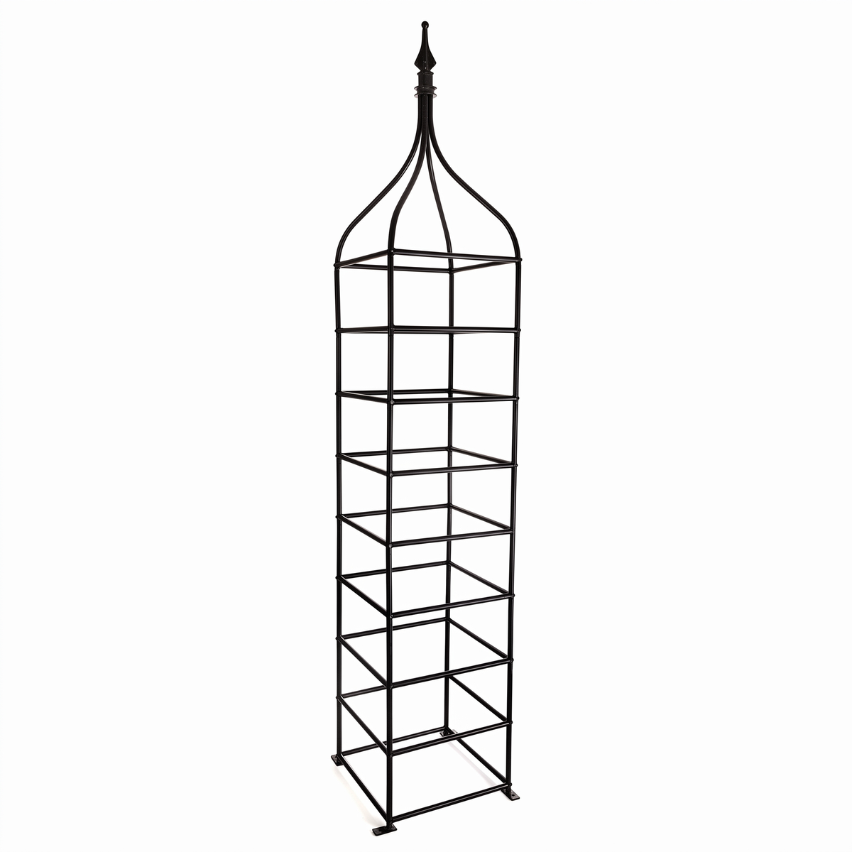 H Potter Clairmont black iron garden obelisk trellis for climbing plants and vines
