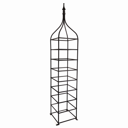 H Potter Clairmont black iron garden obelisk trellis for climbing plants and vines