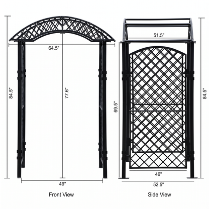 H Potter Savannah Garden Arbor – Black Iron Garden Trellis Arch